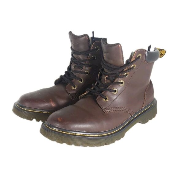 Dr. Martens Carter US M9/L10 Brown Leather 6 Eyelets Lace-Up Ankle Combat Boots